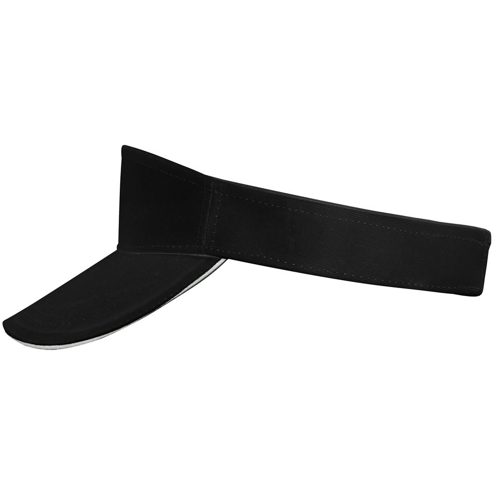 Козырек Active, черный с белым кантом-2