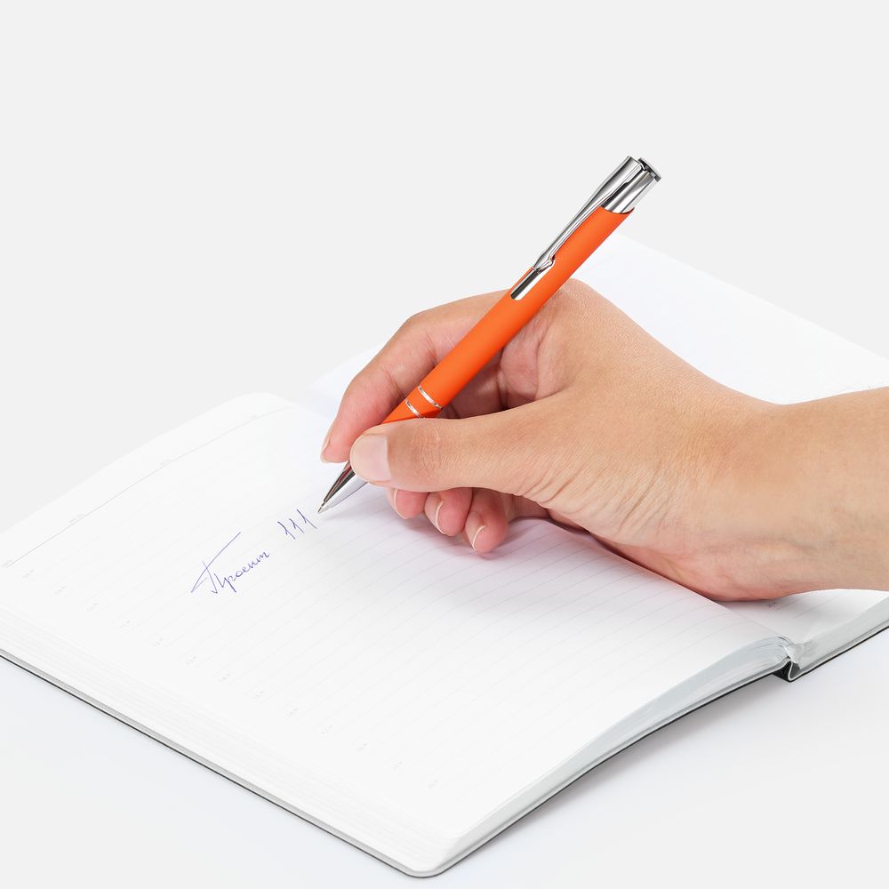 Ручка шариковая Keskus Soft Touch, оранжевая-3