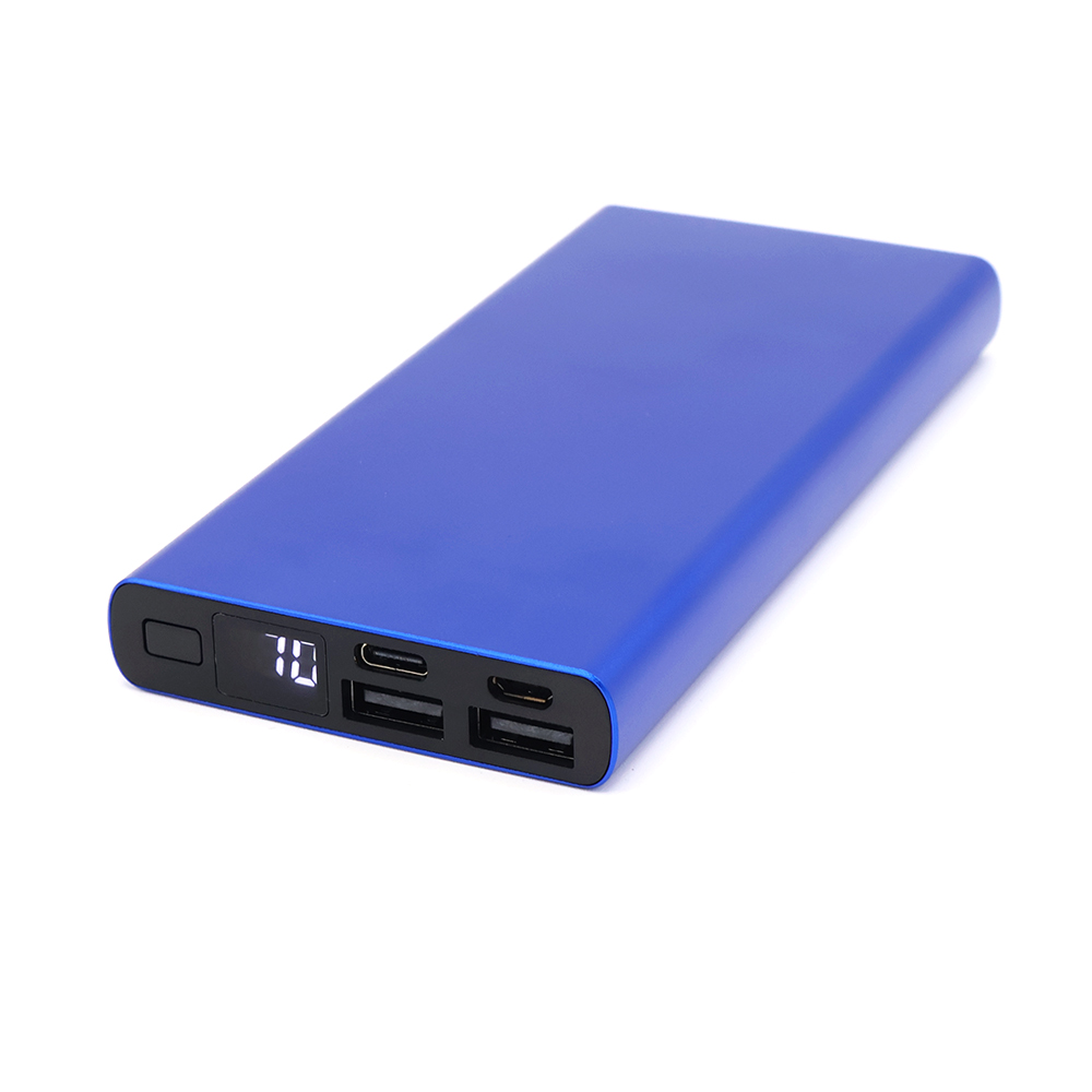 Внешний аккумулятор Höginn в металлическом корпусе, Синий.-0