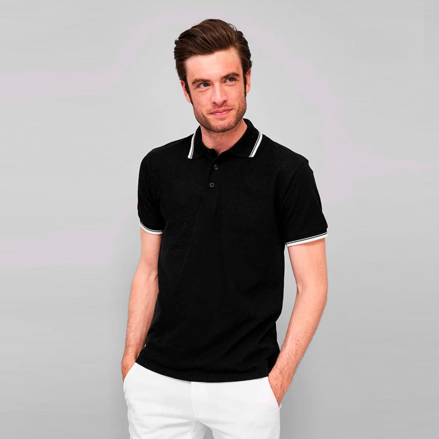 Поло мужское PRACTICE MEN 270, черный, белый-3