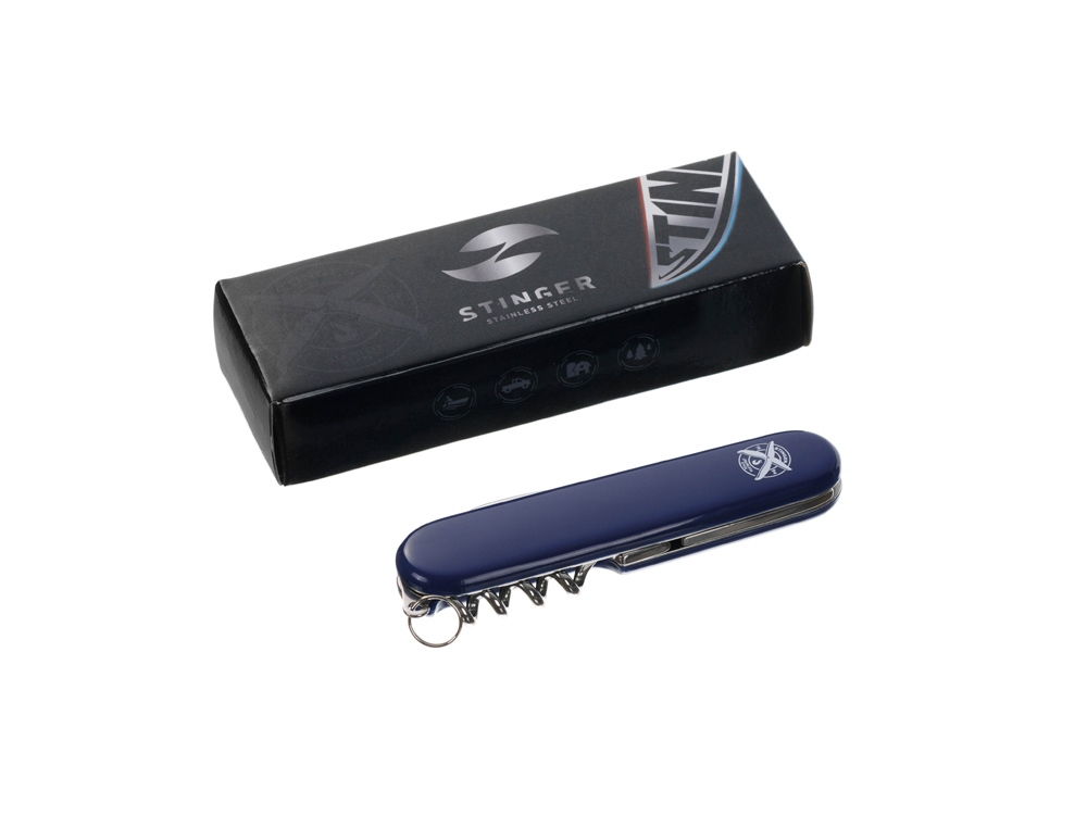 Нож перочинный Stinger, 90 мм, 4 функции, материал рукояти: АБС-пластик (синий)-8