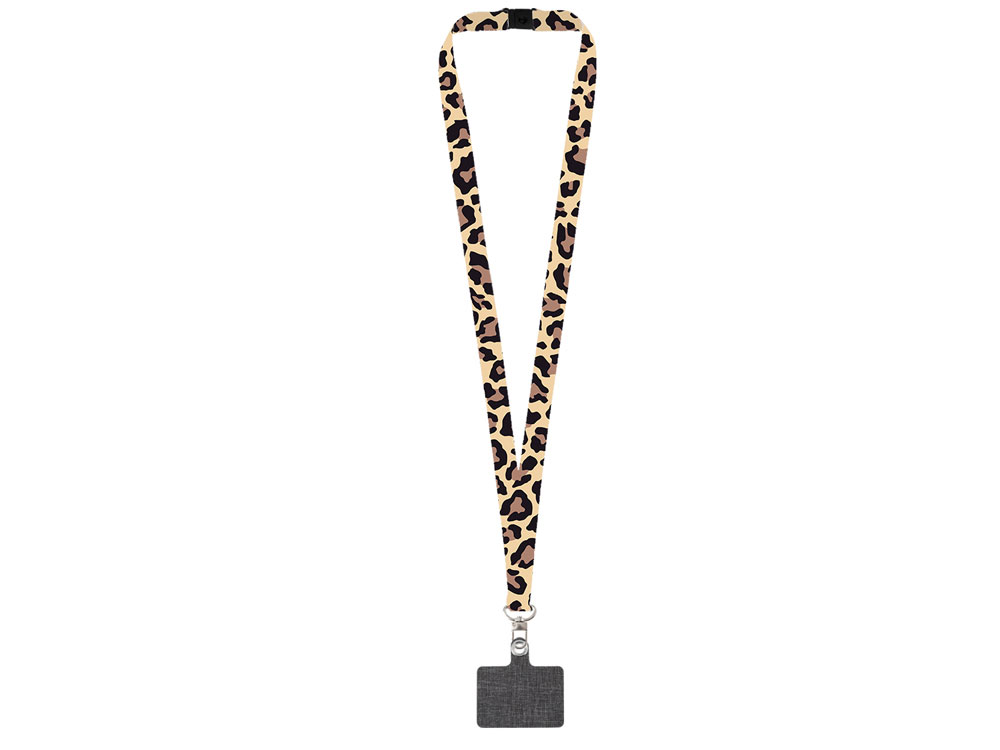 Ланъярд 2,5 см под сублимацию с трендовым карабином, замком обрыва и большим держателем для телефона из ПЭ-1