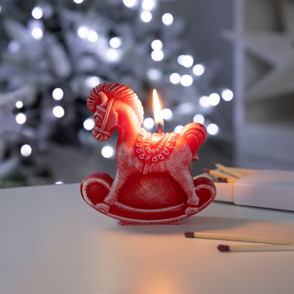 Свеча фигурная «Лошадка-качалка», красная-2