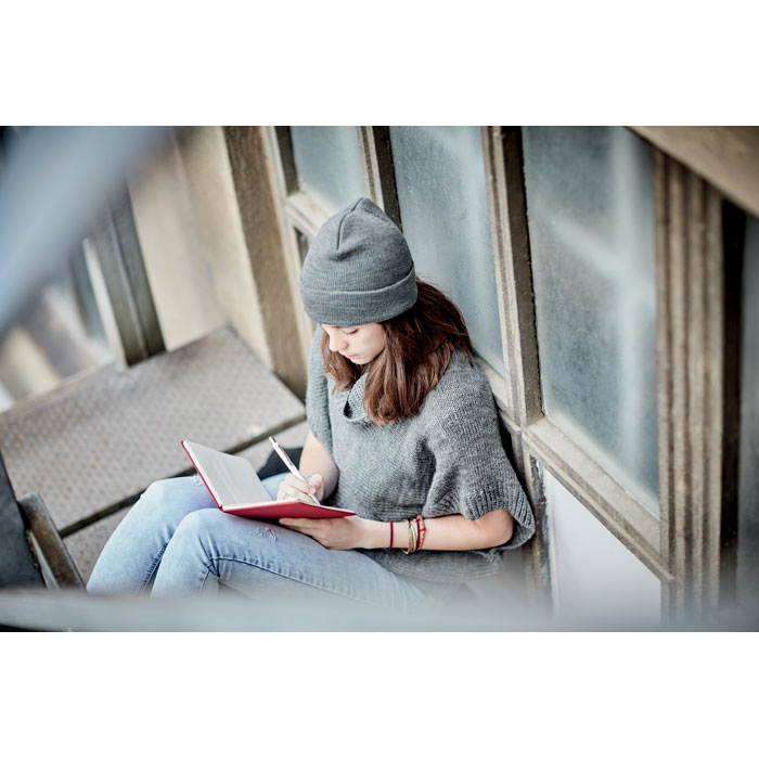 Шапочка из полиэстера, серо-белый-5