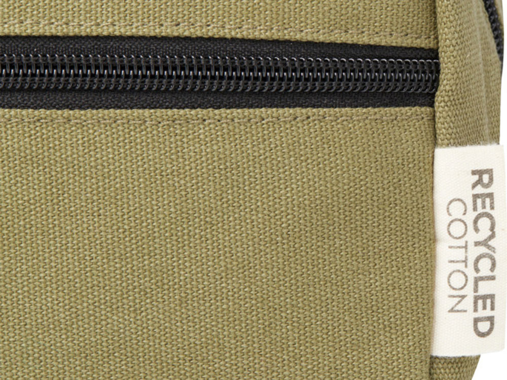 Косметичка Joey из холста, переработанного по стандарту GRS, объемом 3,5 л, оливковый-3