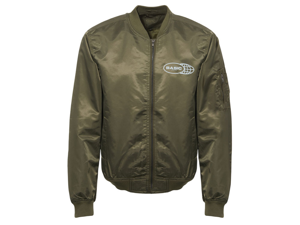 Куртка бомбер Antwerpen унисекс, хаки, ДТФ и бренд тайп-0