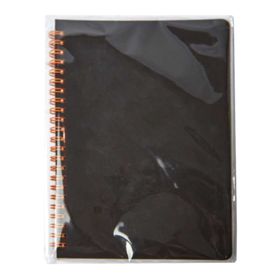 Блокнот на двойной пружине HELIX, 143 х 205 мм, черный с оранжевым, блок в линейку, черный, оранжевый-6