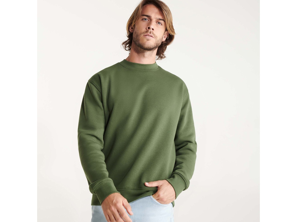 Свитшот с начесом Clasica унисекс, хаки-4