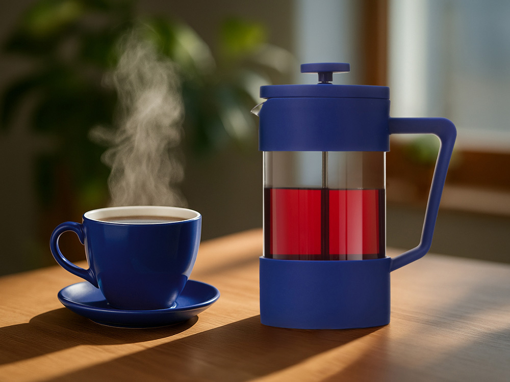 Пластиковый френч-пресс Intense, 600мл, темно-синий-8