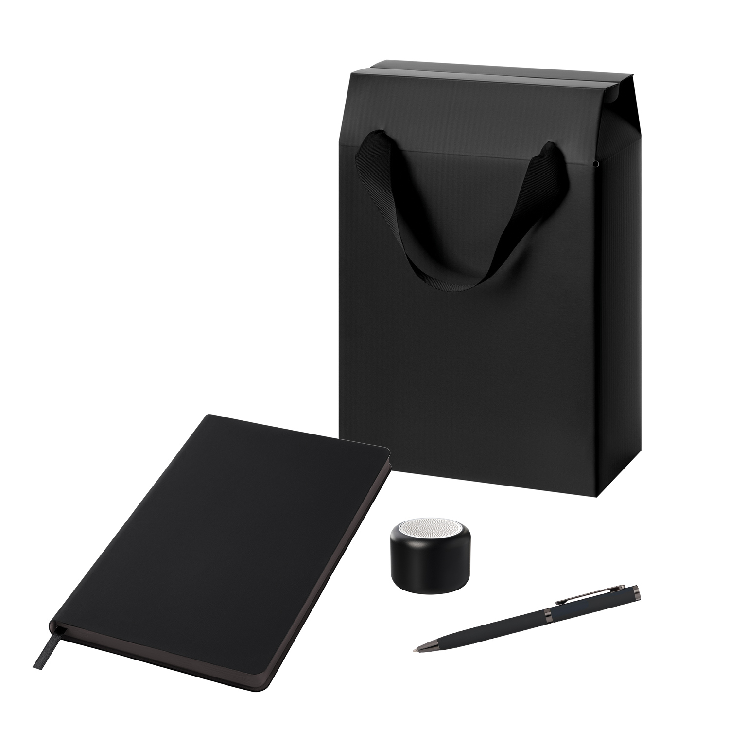 Подарочный набор Пэшн (Passion), черный (колонка, ежедневник, ручка)-0