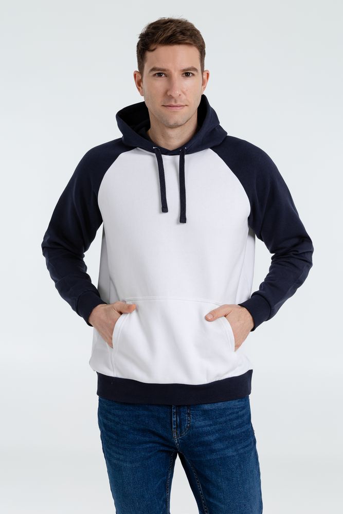 Толстовка унисекс Seattle, белая с темно-синим-4