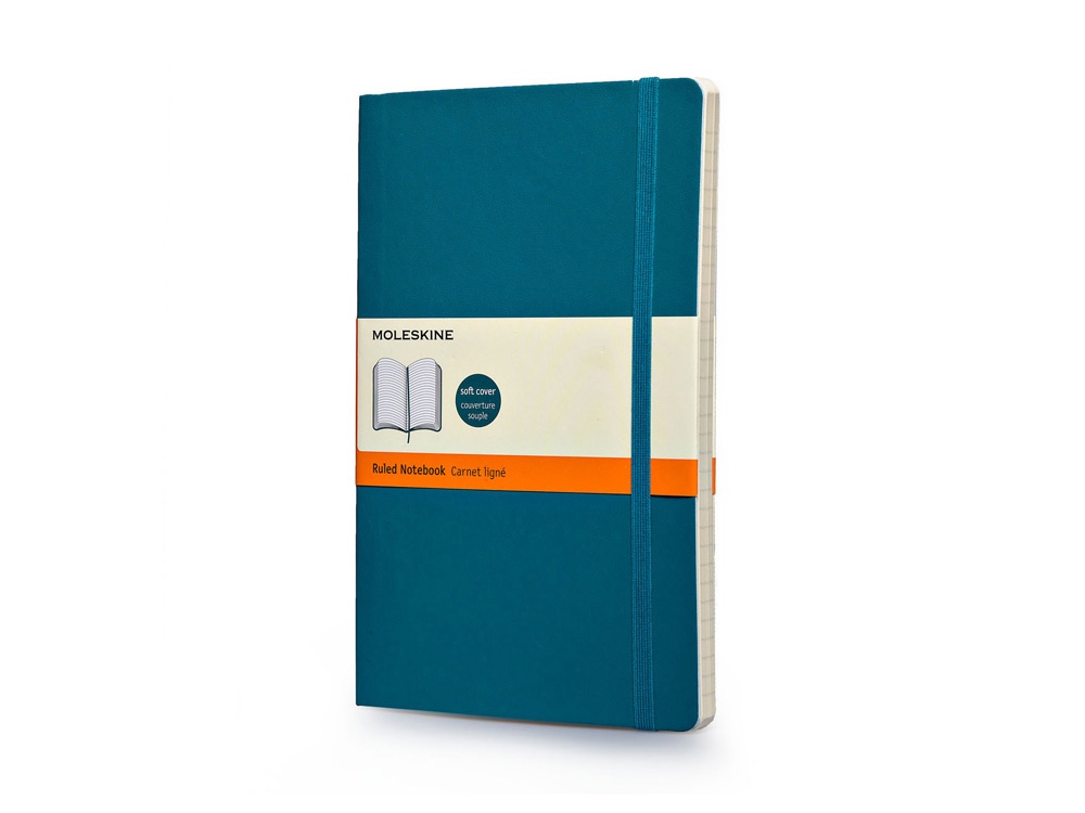 Записная книжка Moleskine Classic Soft (в линейку), Large (13х21см), бирюзовый-0