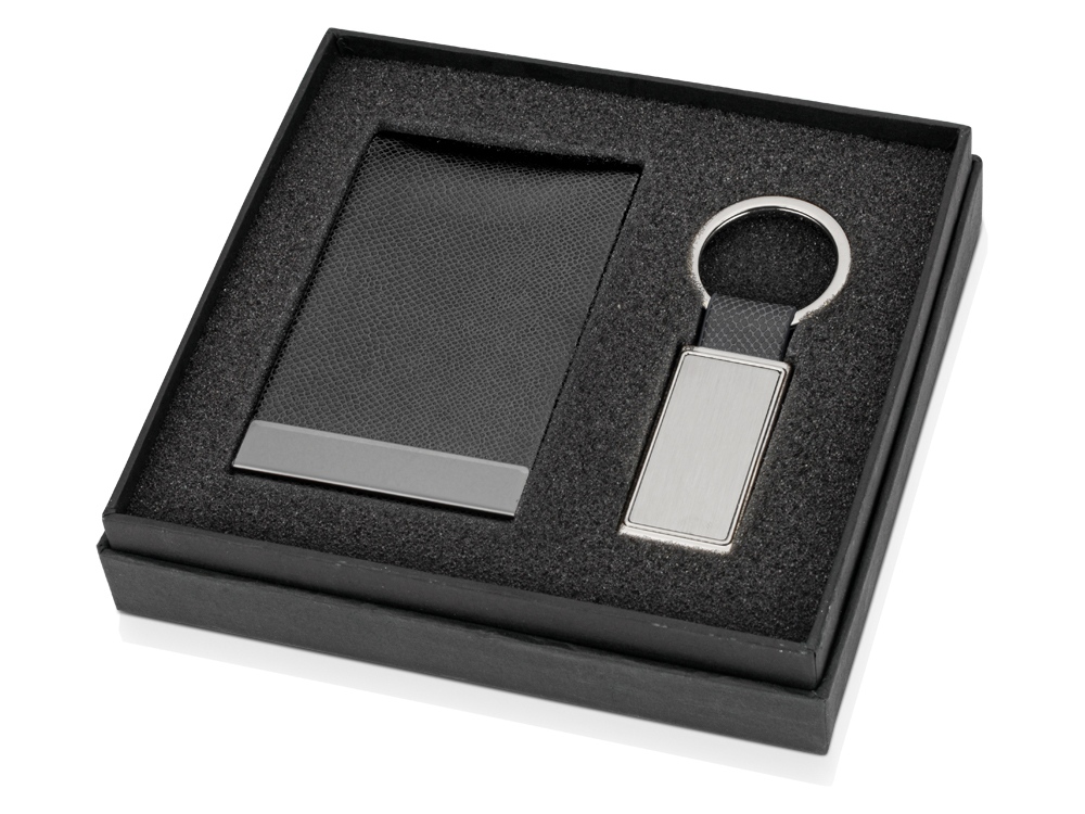 Набор Лонгвью: визитница, брелок, черный-0