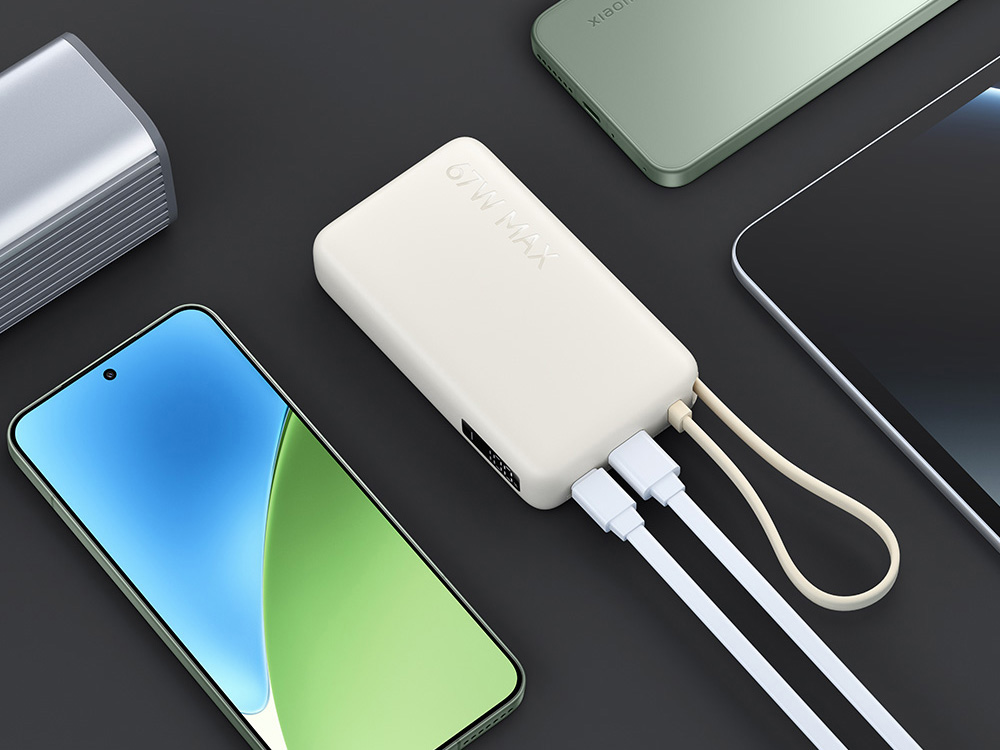 Внешний аккумулятор со встроенным кабелем Xiaomi 67W Power Bank 10000 (Integrated Cable) Tan-5