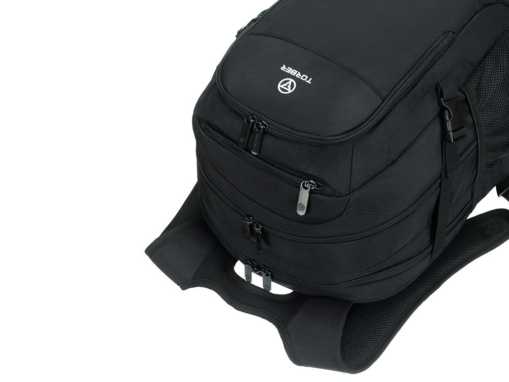 Рюкзак TORBER МЕГАПОЛИС с отделением для ноутбука 16, чёрный, полиэстер, 47 х 34 x 28 см-6