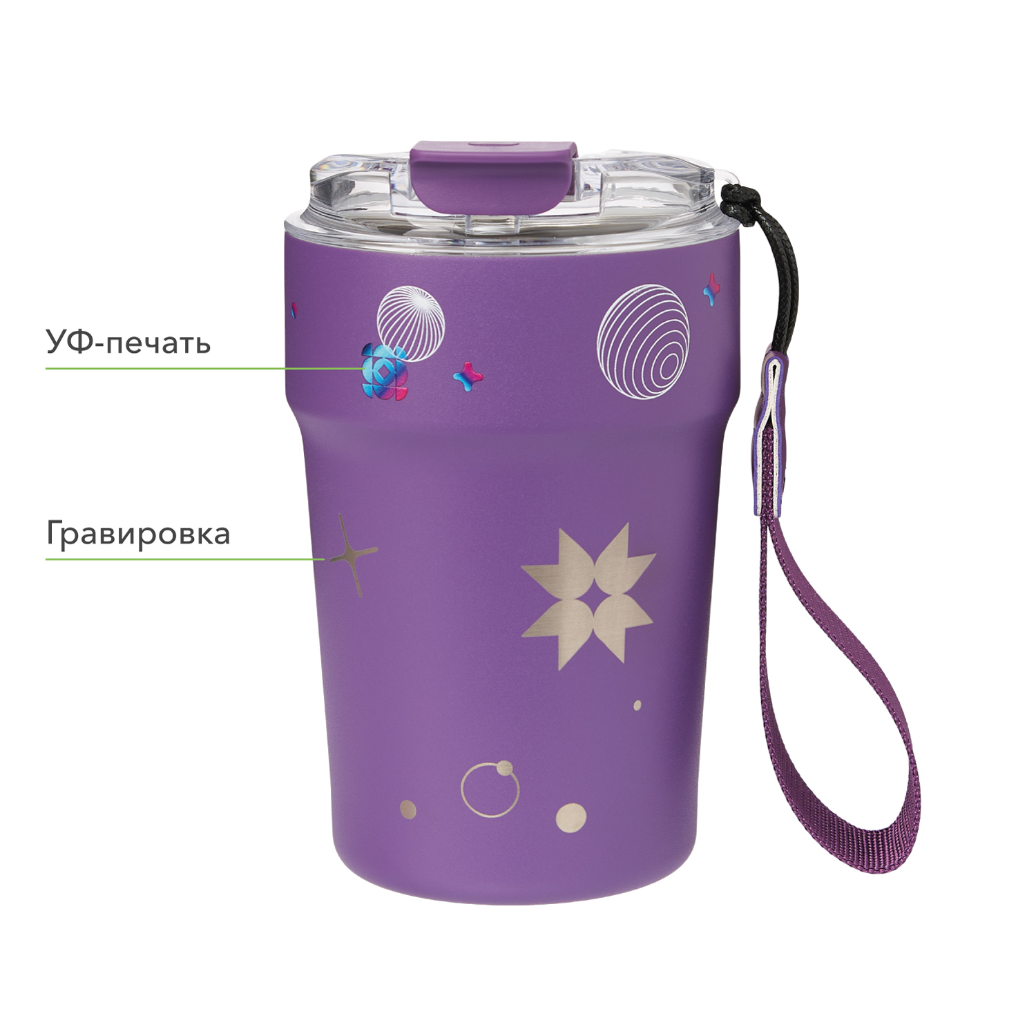 Термокружка вакуумная Monaco, фиолетовая-12