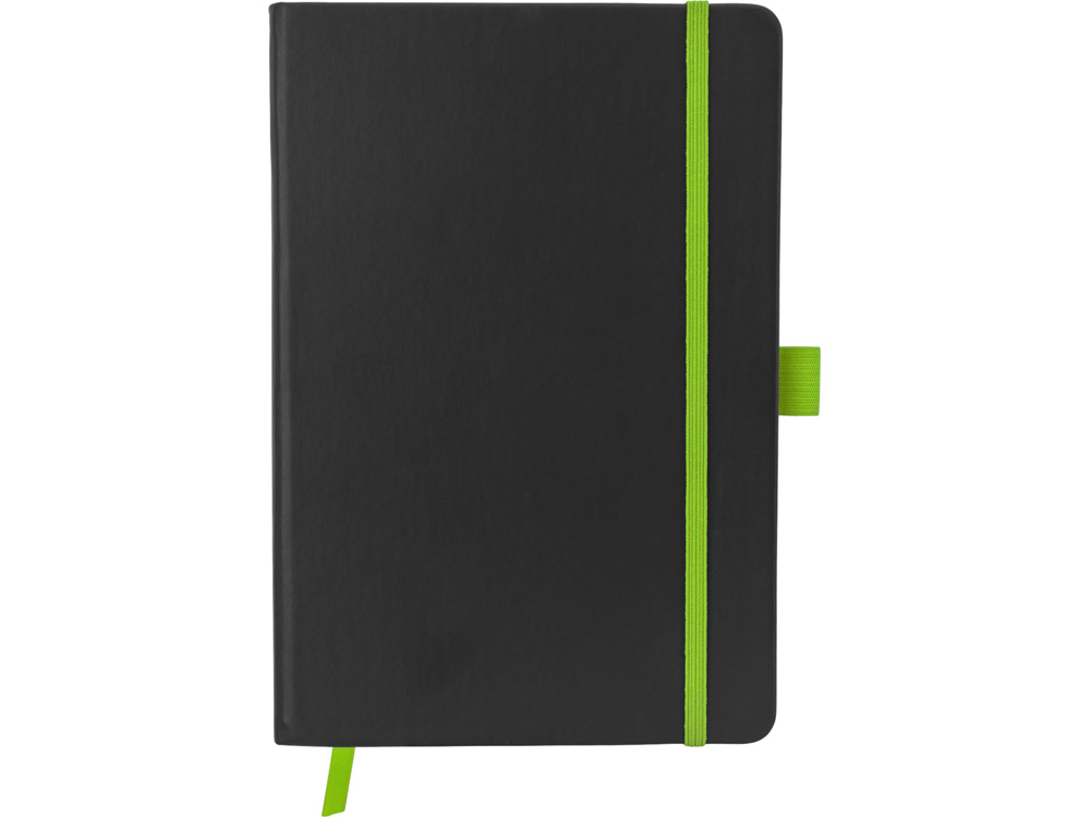 Блокнот ColorNote Black, твердая обложка A5, 80 листов, черный с зеленым яблоком-2