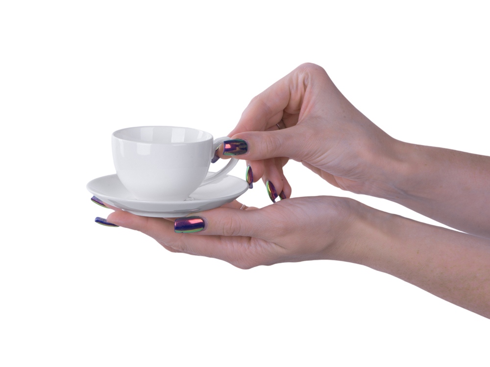 Кофейная пара классической формы Ristretto, 90мл, белый-4