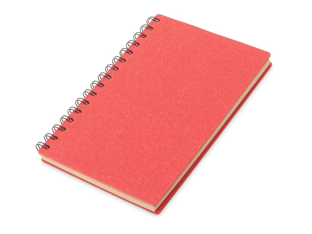Блокнот на спирали в картонной обложке с переработанной бумагой Mania, красный-0