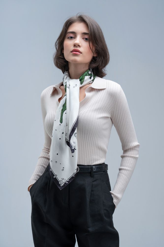 Платок шелковый Delicate, каллы-3