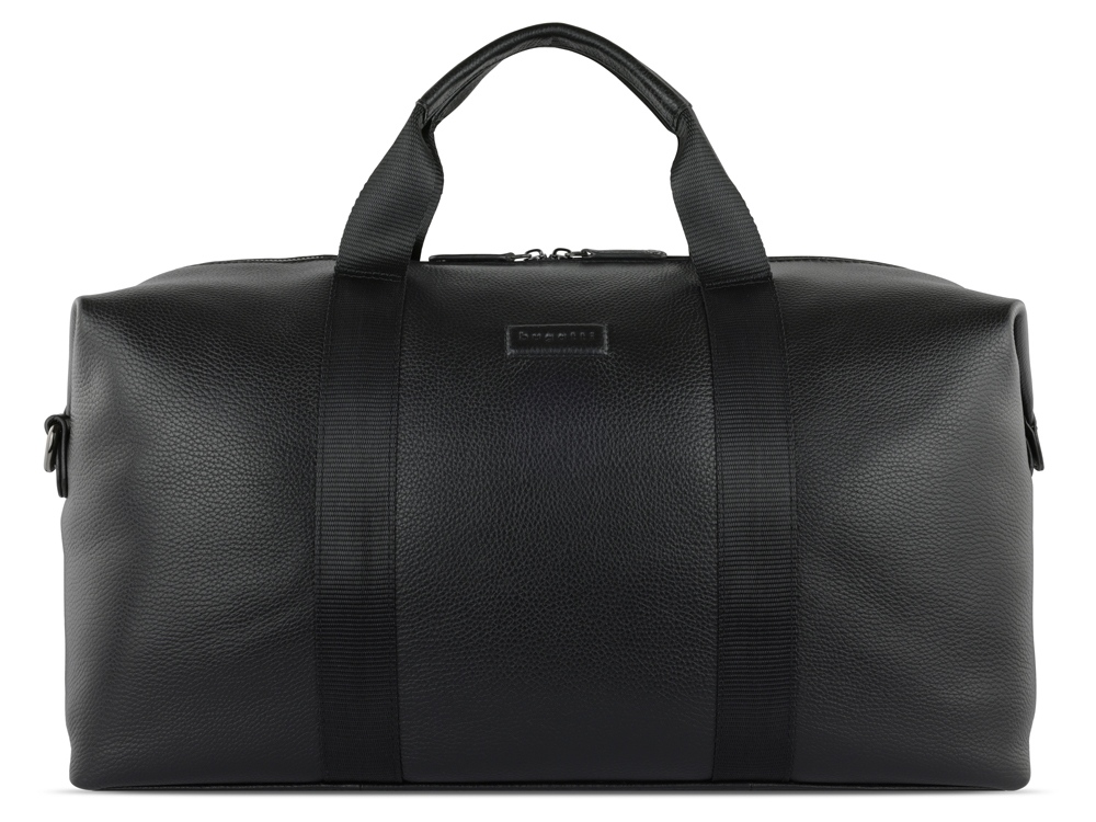 Сумка дорожная BUGATTI Elsa, чёрная, воловья кожа/полиэстер, 47х22х24 см-1