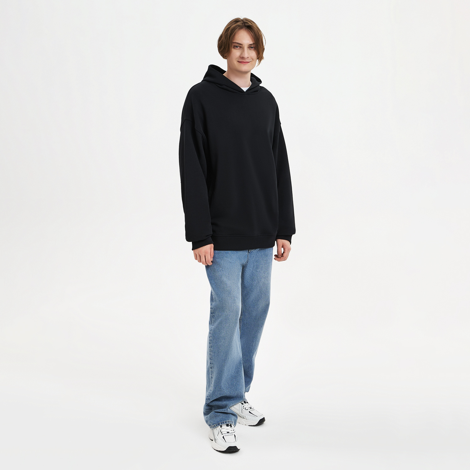 Худи оверсайз унисекс Фьюжн (Fusion), черный-1