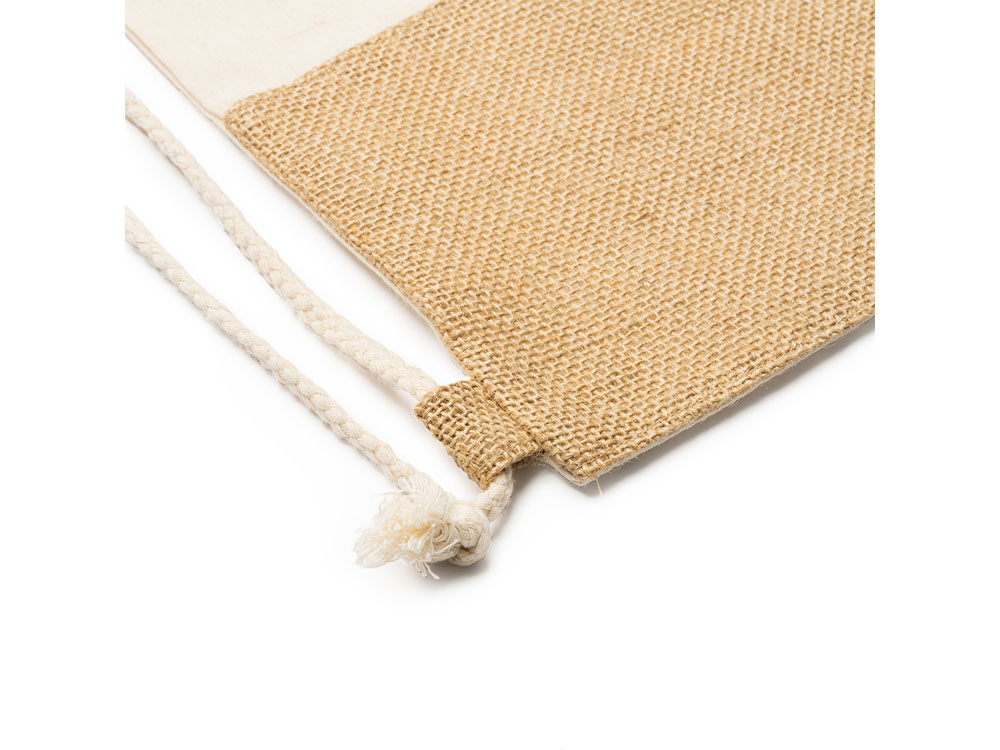 Рюкзак-мешок WILKES из хлопка и джута, бежевый-1