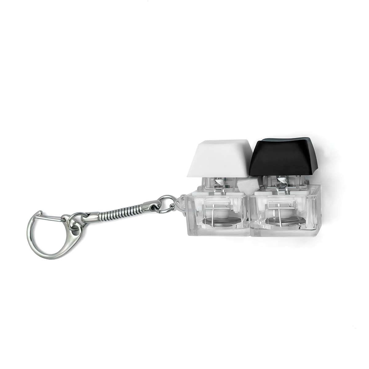 Брелок KeyDuo с LED подсветкой (фонарик), Черно-Белый-3