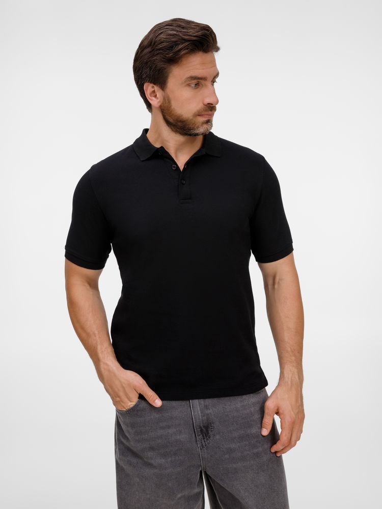 Рубашка поло унисекс Upswing, черная-0