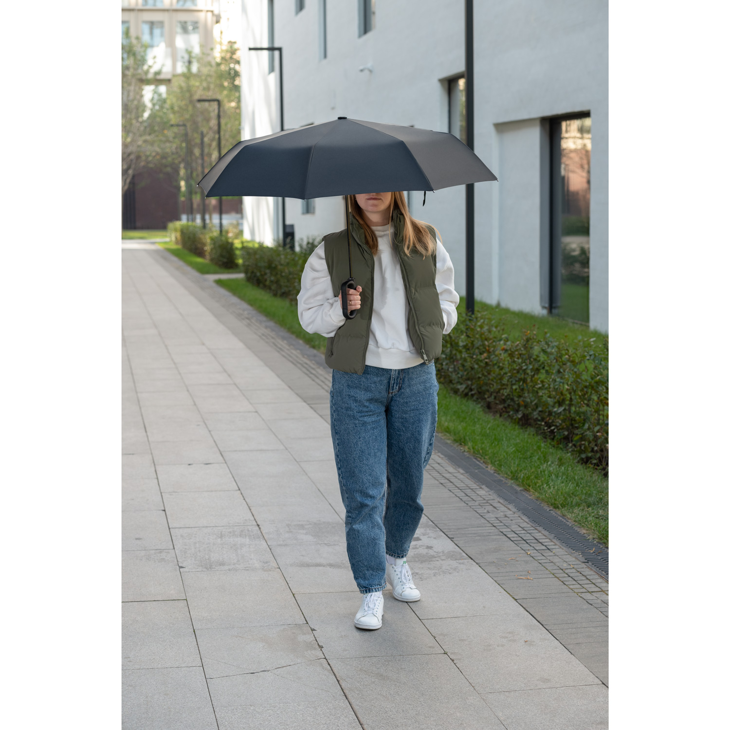 Зонт складной Азимут (Azimut), черный-11