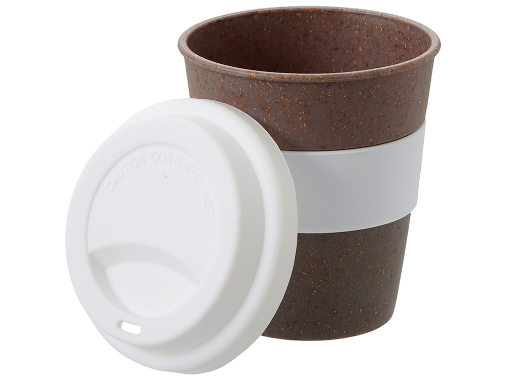 Стакан с силиконовой крышкой Cafe, белый-2