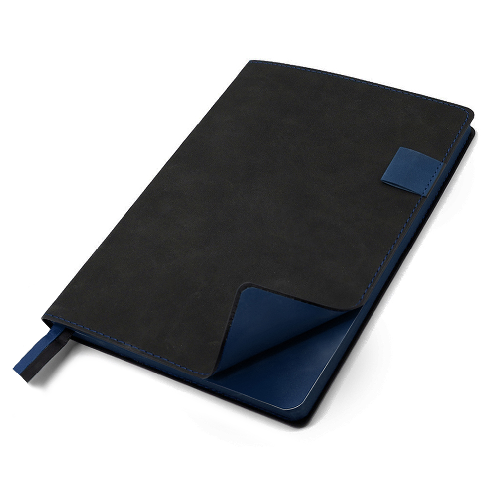 Ежедневник A5 недатированный Efemero в мягком переплёте, Черный/Темно-синий-0