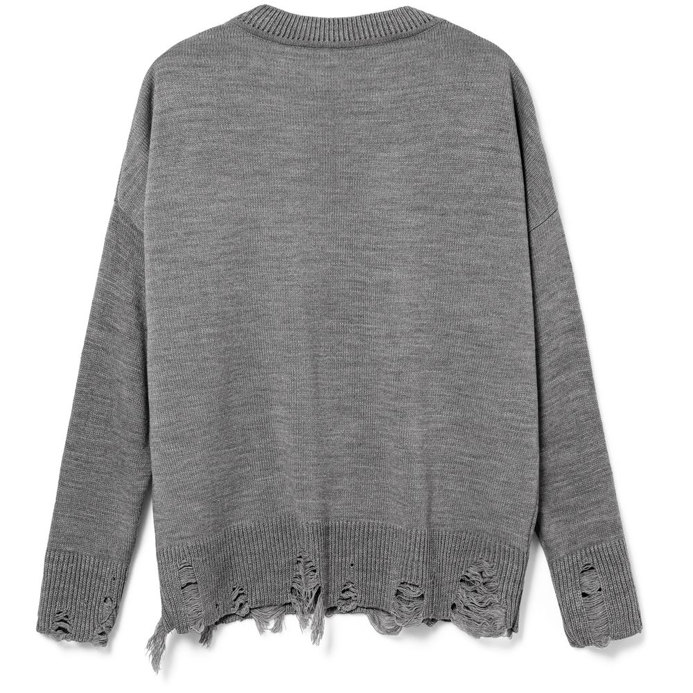 Джемпер оверсайз унисекс Grunge, серый-2