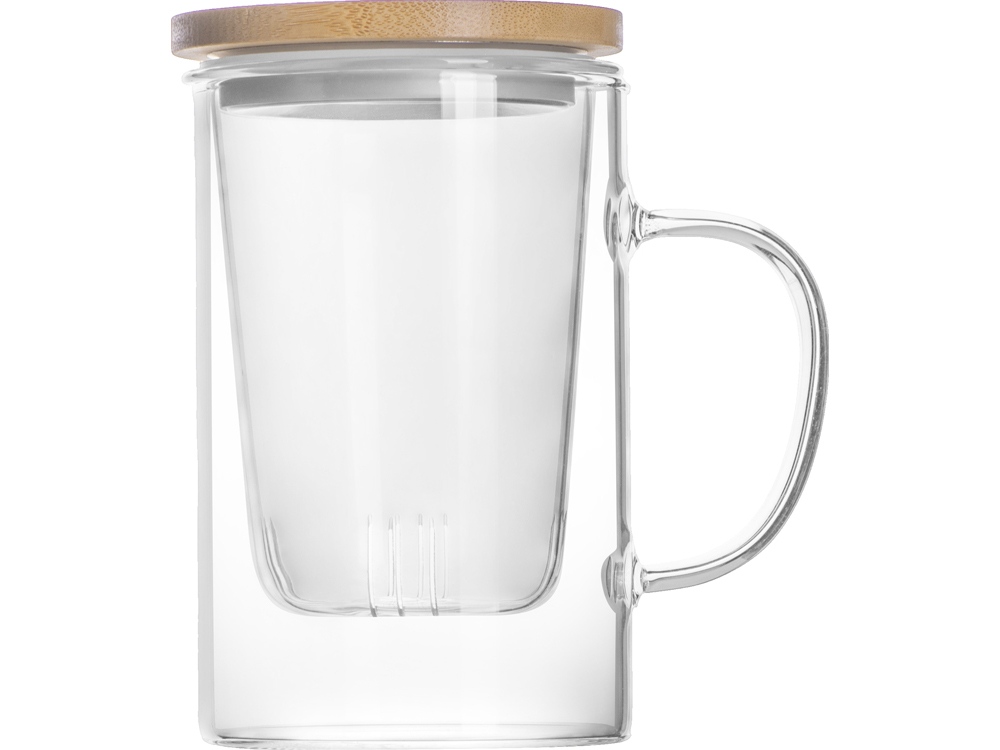 Стеклянная кружка с заварочной емкостью Milfoil-3