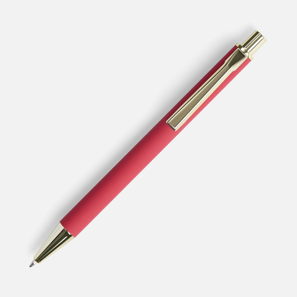 Ручка шариковая Lobby Soft Touch Gold, красная-1