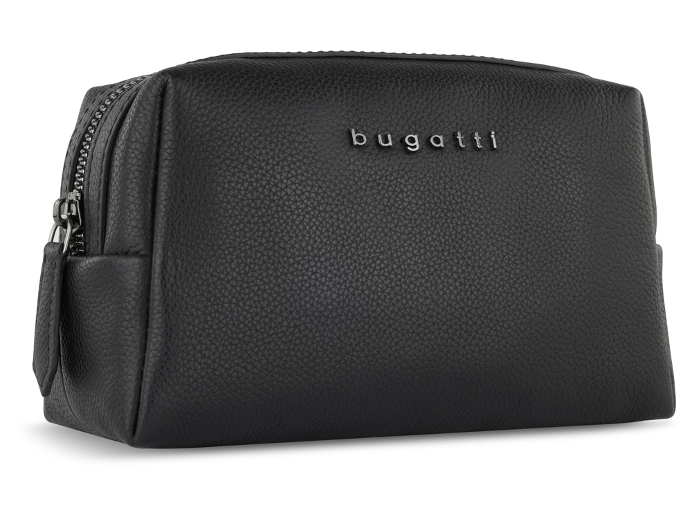 Косметичка BUGATTI БЕЛЛА | BELLA, чёрная, воловья кожа/полиэстер, 19х8,5х11 см-0