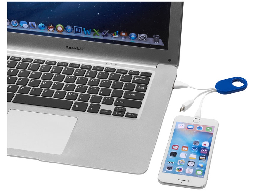 Кабель для зарядки 3-в-1, ярко-синий-2