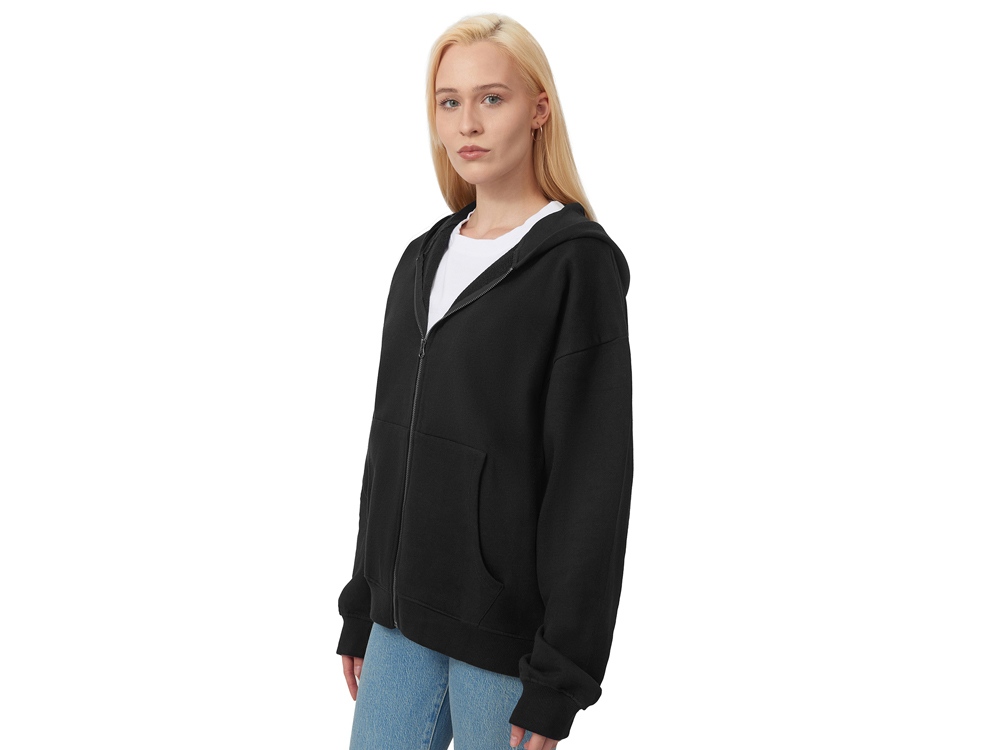 Толстовка оверсайз с капюшоном на молнии Monaco, черный-3