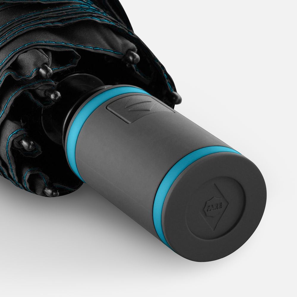 Зонт складной AOC Mini с цветными спицами, бирюзовый-3