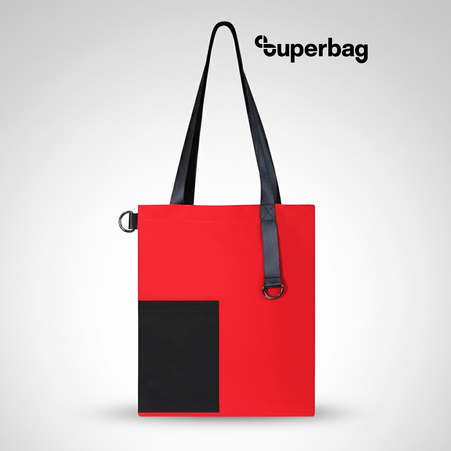 Шоппер Superbag Color (красный с чёрным)-0