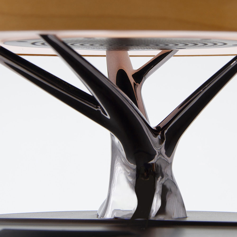 Интерьерная лампа с колонкой и беспроводной зарядкой Aronda, Коричневый-3