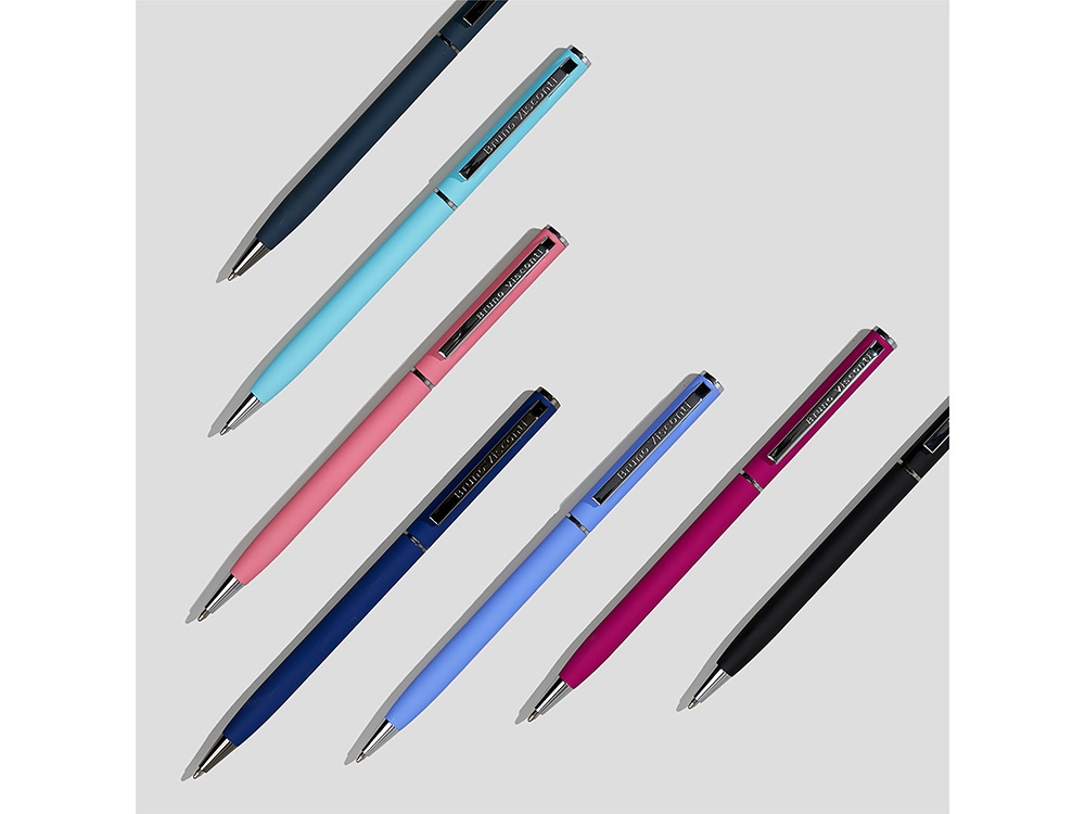 Ручка шариковая автоматическая BrunoVisconti® PALERMO цвет корпуса бордовый, soft-touch, 0.7 мм-7