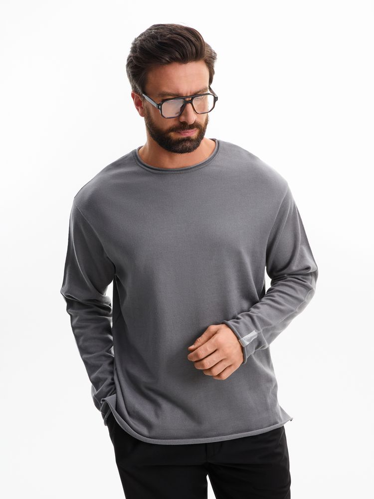 Лонгслив унисекс Siluetti Fuori, серый-4