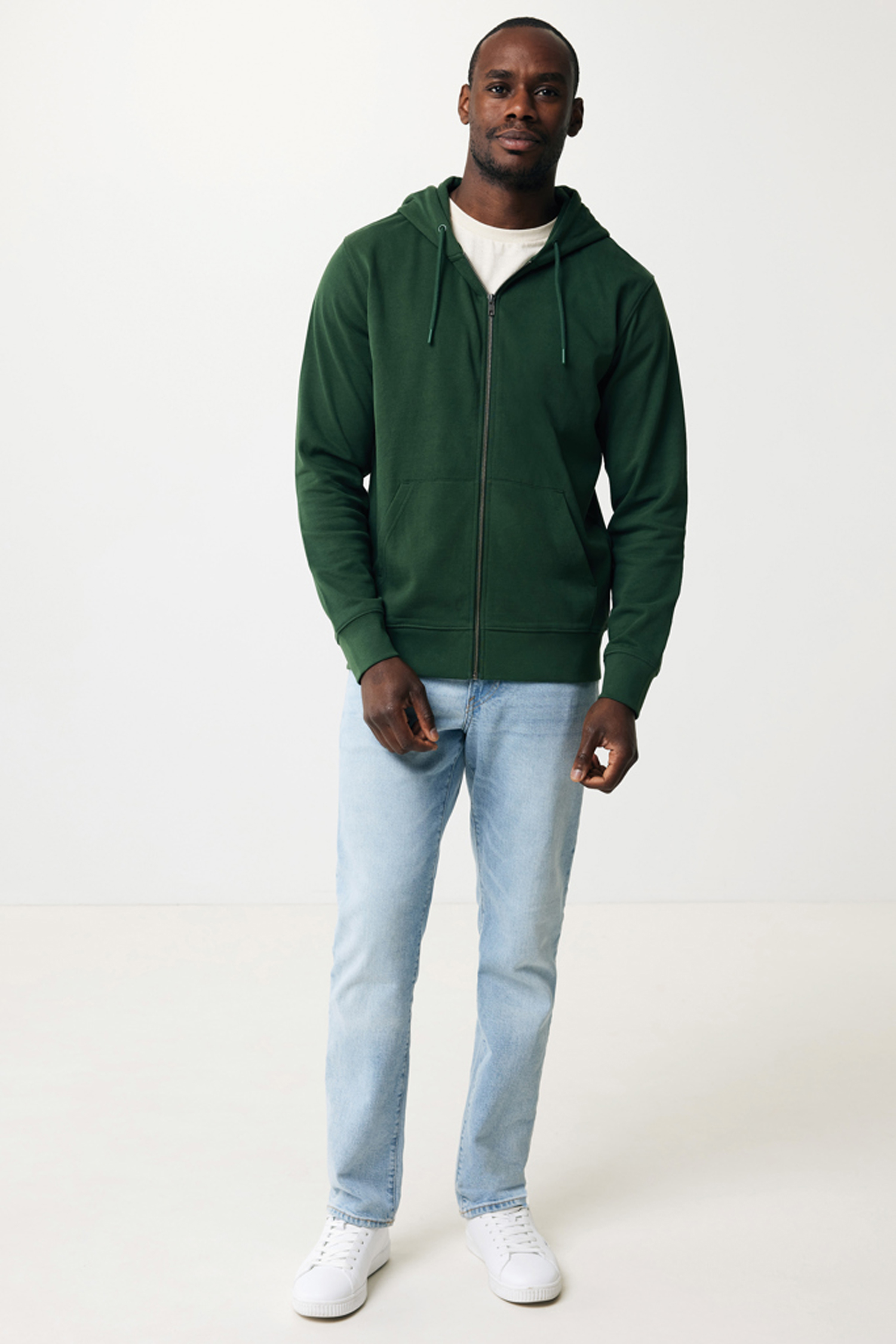 Худи на молнии Iqoniq Abisko из переработанного хлопка, унисекс, 340 г/м²-5