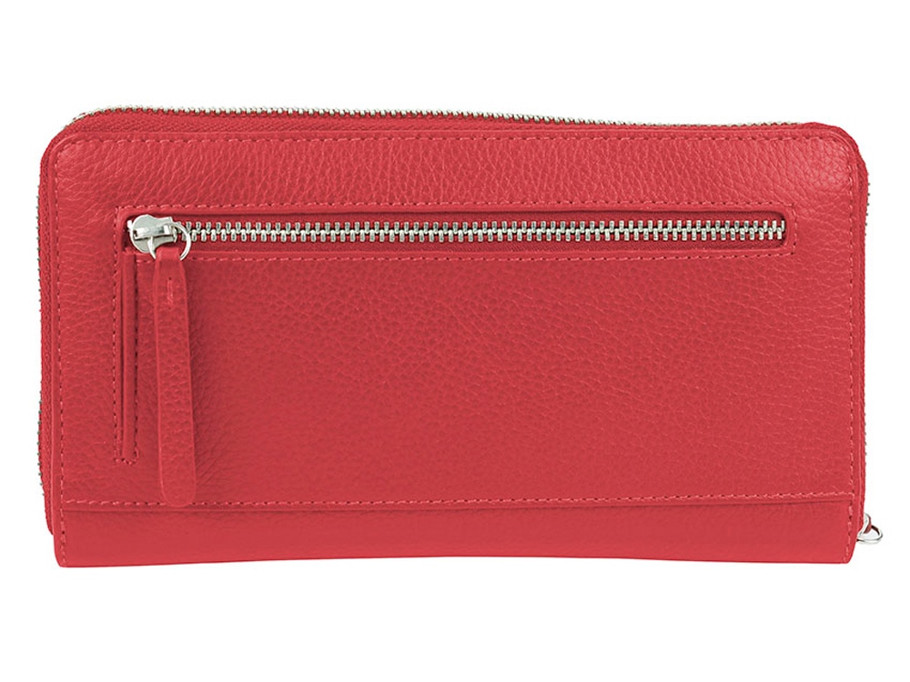 Кошелёк женский BUGATTI Linda, на молнии, красный, натуральная воловья кожа, 19,2х2,5х10,5 см-2