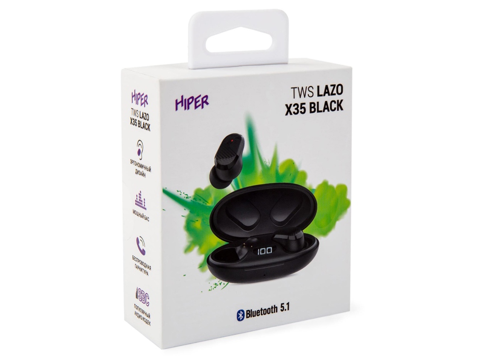 Наушники HIPER TWS Lazo X35 Black (HTW-LX35) Bluetooth 5.0 гарнитура, Черный-7