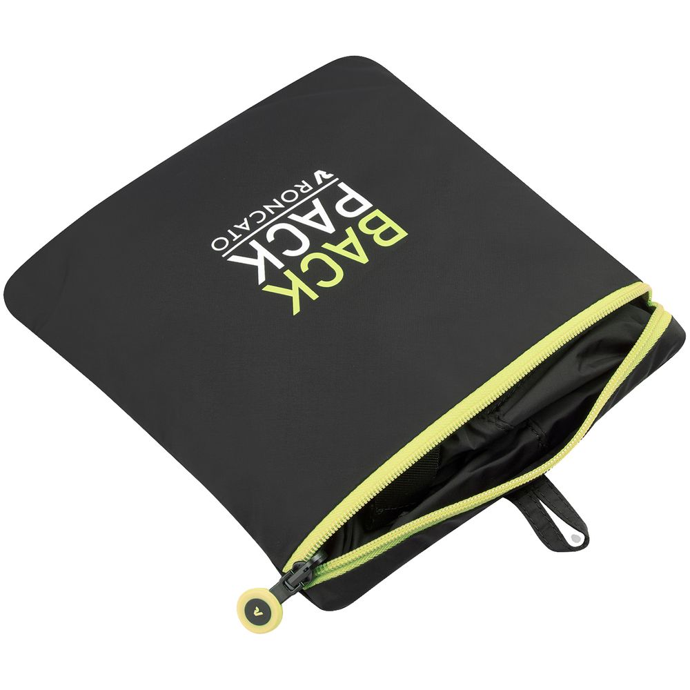 Складной рюкзак Compact Neon, черный с зеленым-4