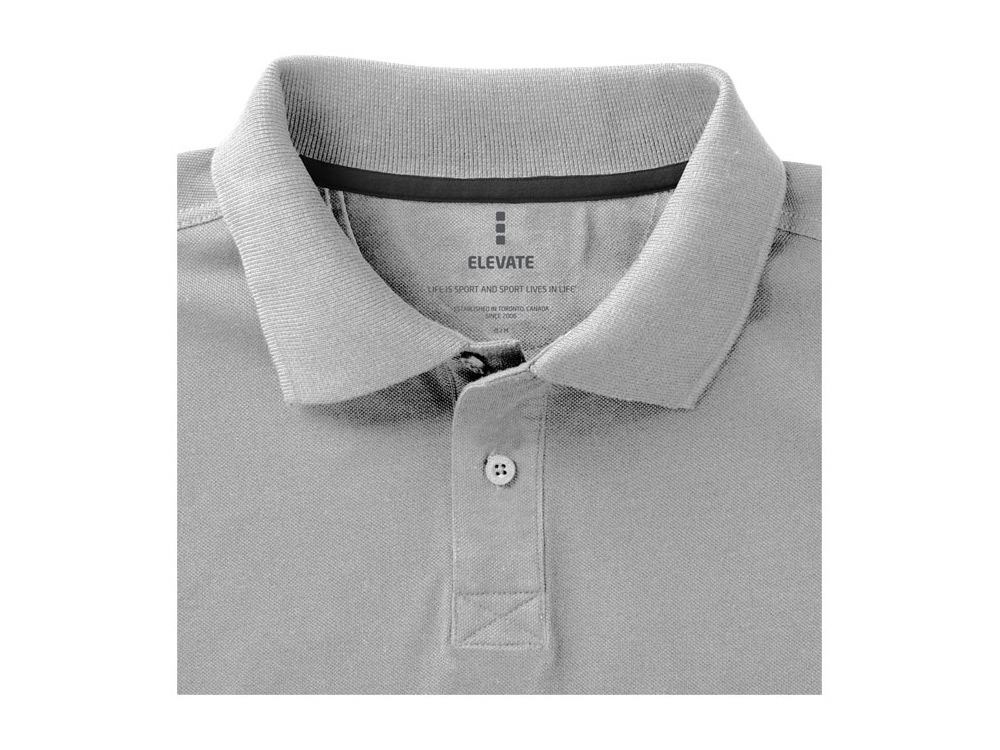 Calgary мужская футболка-поло с коротким рукавом, серый меланж-3