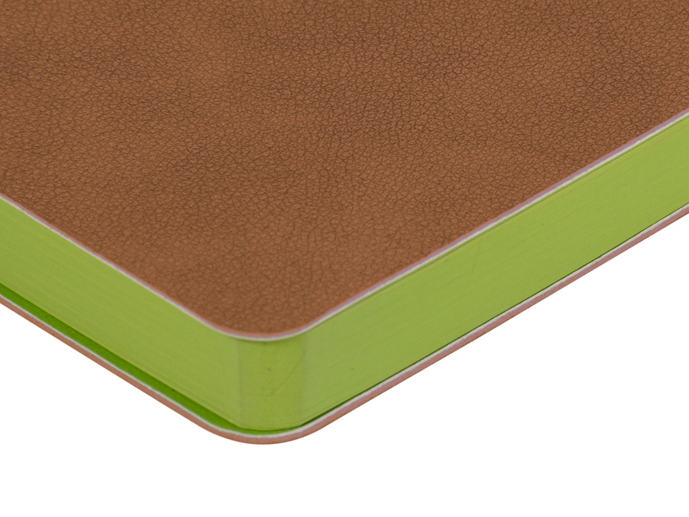 Ежедневник А5 датированный Boston 2026, коричневый с салатовым обрезом-3