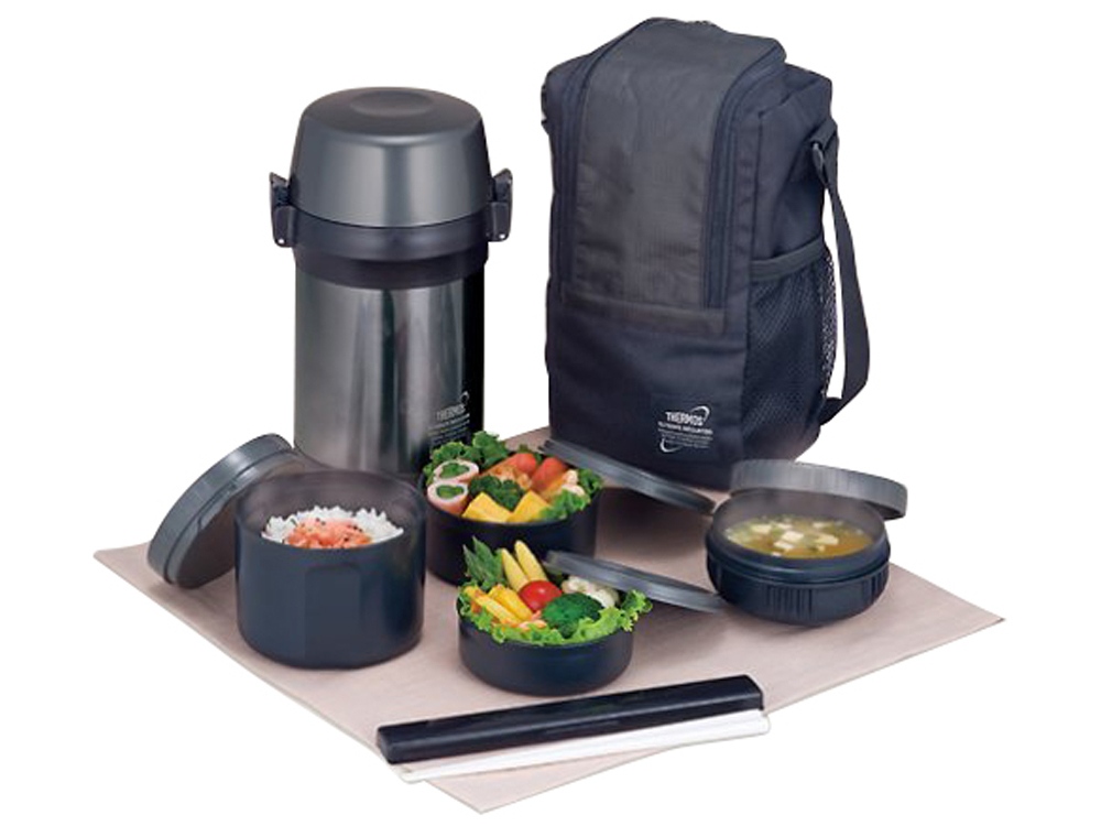 Термос из нерж.стали с пластиковыми контейнерами и ложкой тм THERMOS JLS-1601 Food 1.6L, серый-5